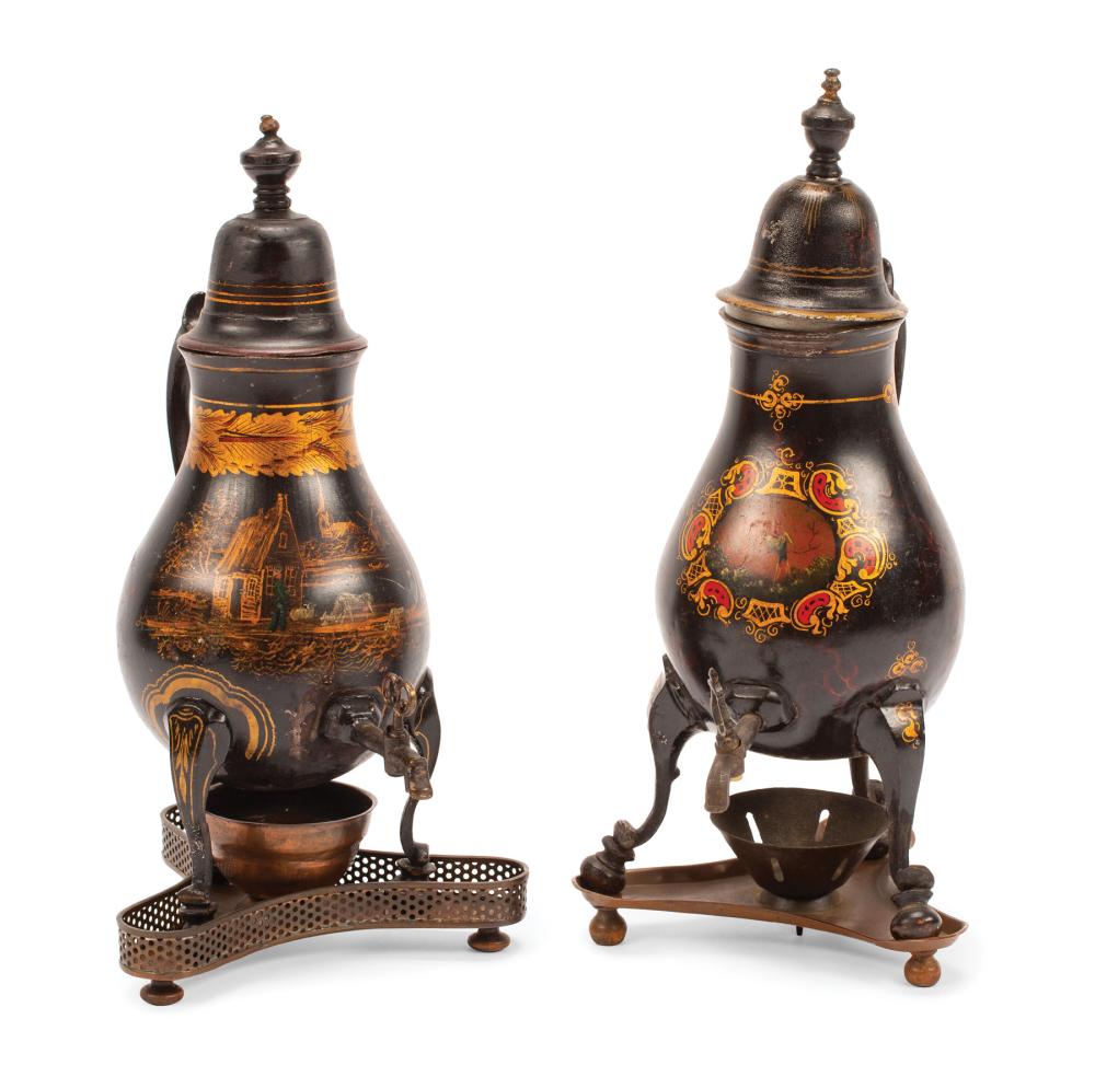 TWO ANTIQUE DUTCH TOLE PEINTE