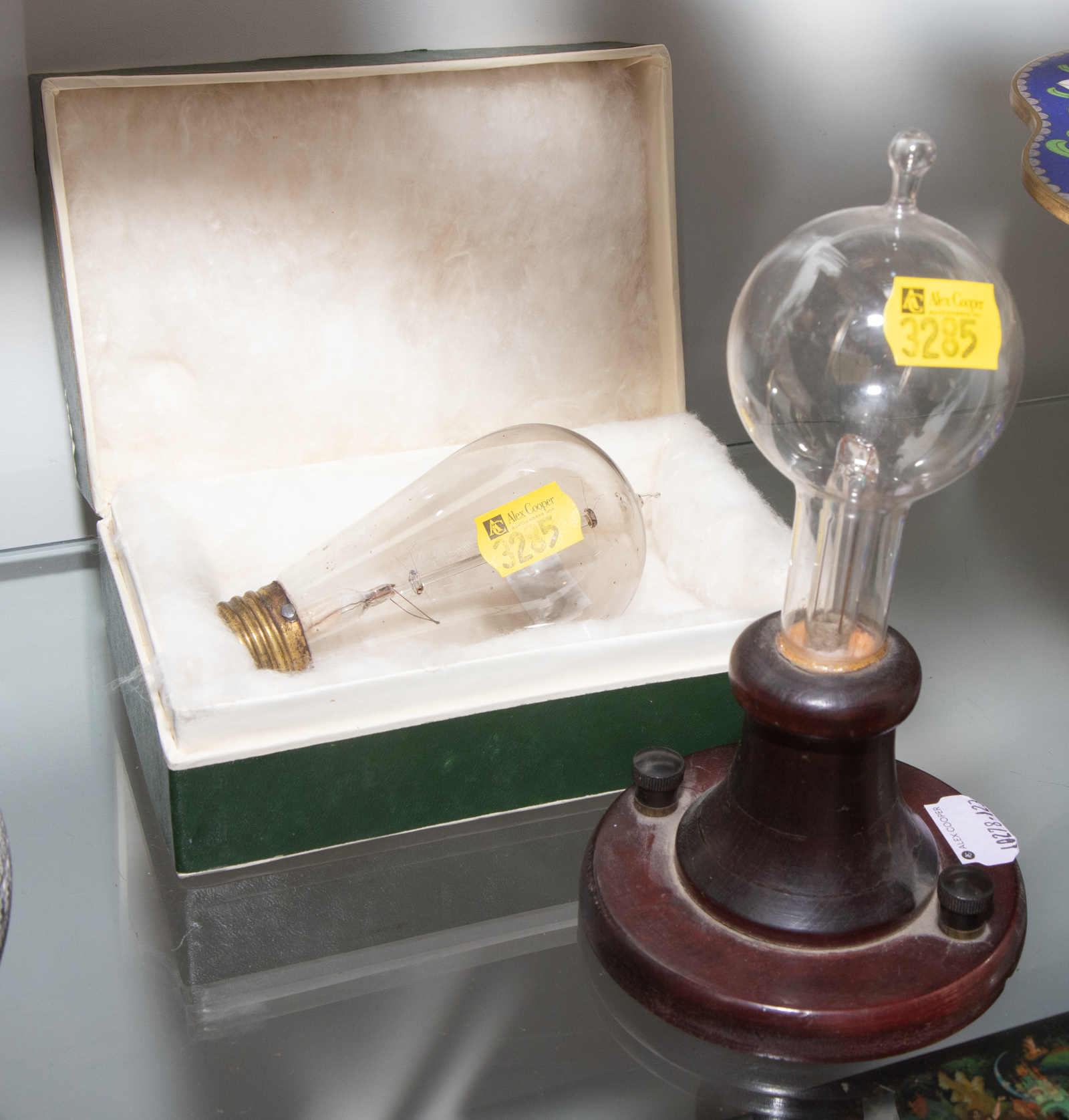 TWO ANTIQUE EDISON LIGHT BULBS