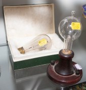 TWO ANTIQUE EDISON LIGHT BULBS