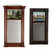 TWO ANTIQUE EGLOMISE MIRRORS 1
