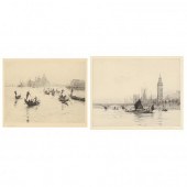 TWO ANTIQUE ENGLISH AND VENETI