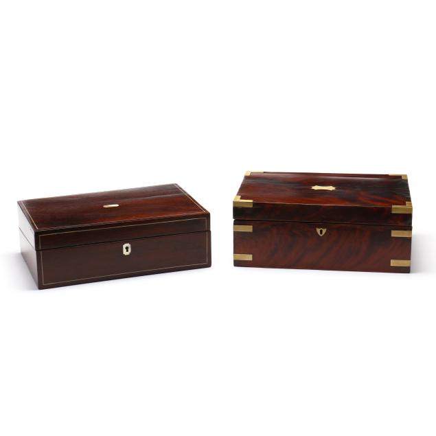 TWO ANTIQUE ENGLISH LAP DESKS