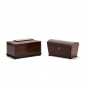 TWO ANTIQUE ENGLISH TEA CADDIE