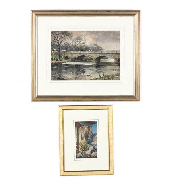 TWO ANTIQUE ENGLISH WATERCOLOR