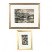 TWO ANTIQUE ENGLISH WATERCOLOR