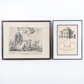 TWO ANTIQUE ENGRAVINGS; CORNEL