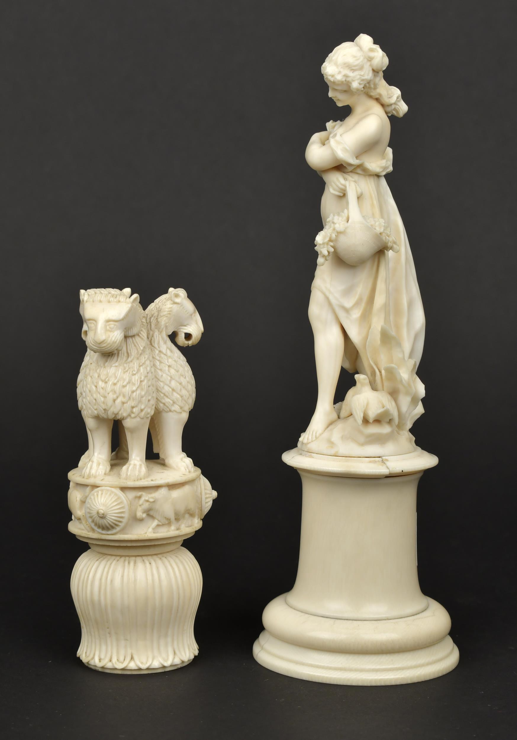 TWO ANTIQUE EUROPEAN CARVED BONE