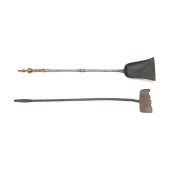 TWO ANTIQUE FIREPLACE SHOVELS<