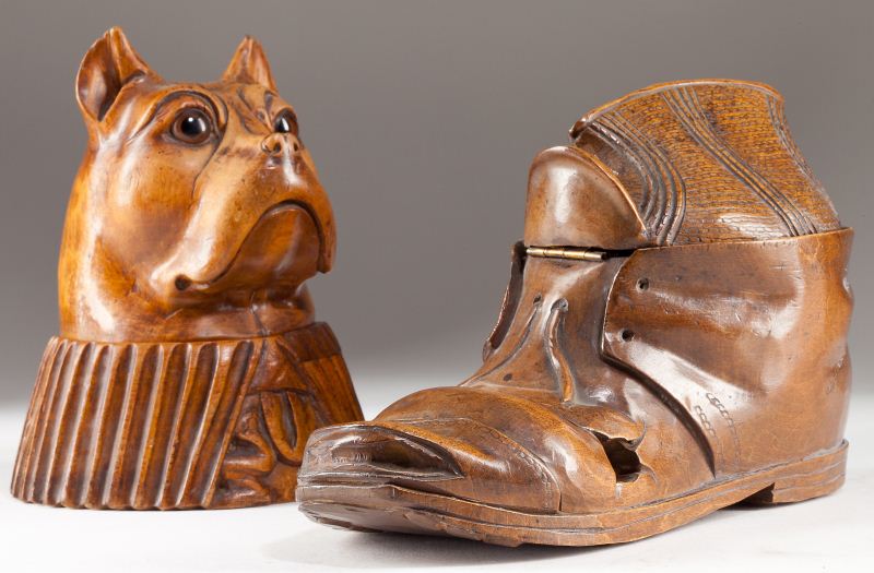 Two Antique Folk Art Carved Wood