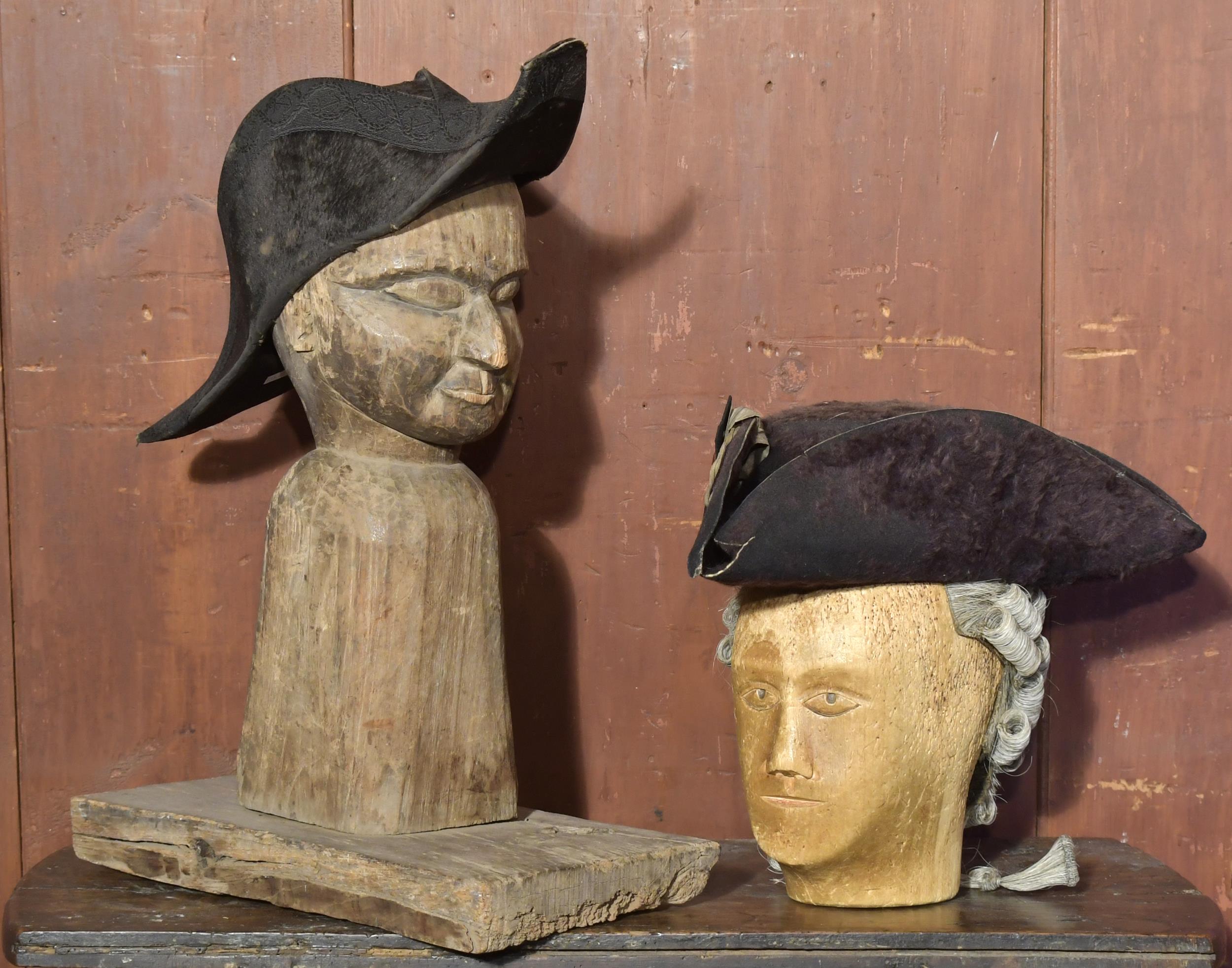 TWO ANTIQUE FOLK ART CARVINGS