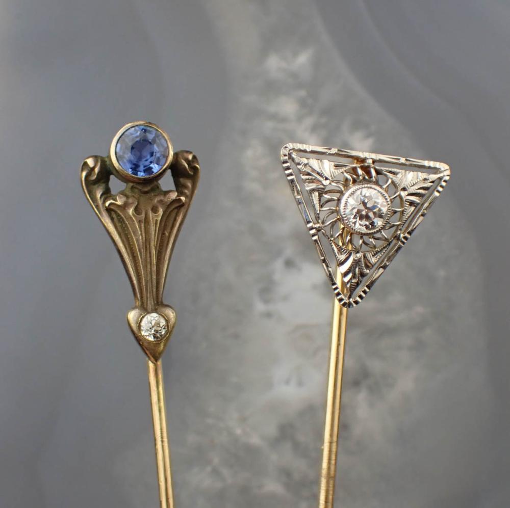 TWO ANTIQUE FOURTEEN KARAT GOLD