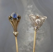 TWO ANTIQUE FOURTEEN KARAT GOL