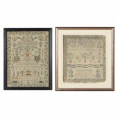 TWO ANTIQUE FRAMED NEEDLEWORK