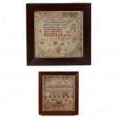 TWO ANTIQUE FRAMED NEEDLEWORK