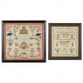 TWO ANTIQUE FRAMED NEEDLEWORKS