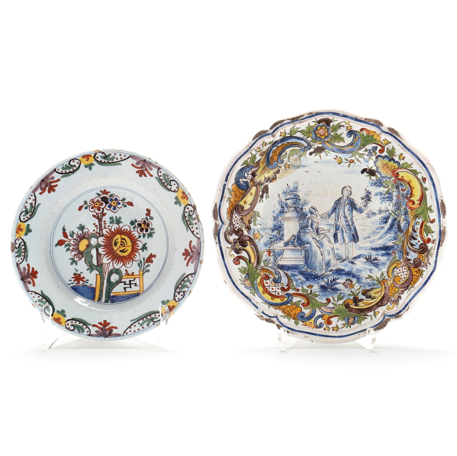 TWO ANTIQUE FRENCH FAIENCE