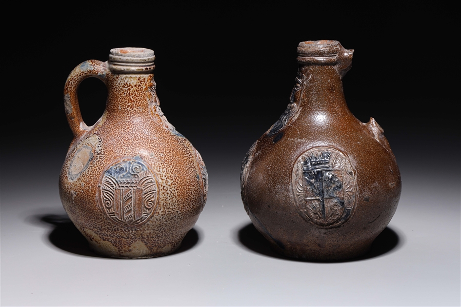 Two antique German bellarmine