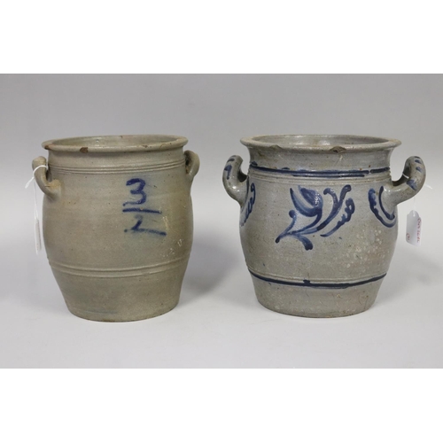 Two antique German stoneware twin