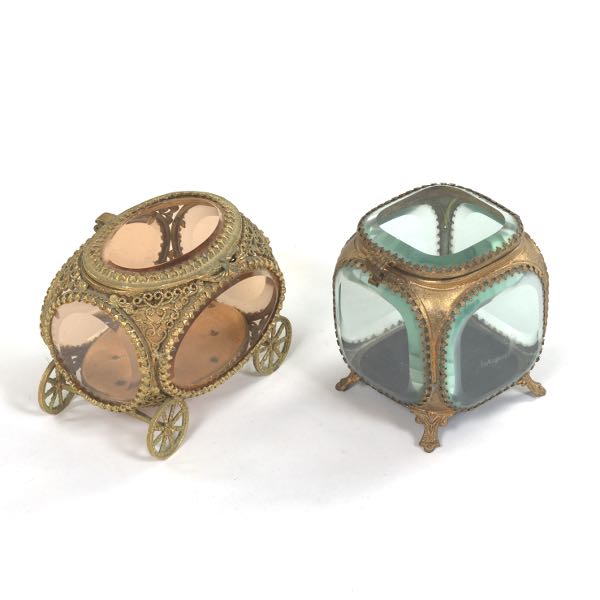 TWO ANTIQUE GILT METAL AND