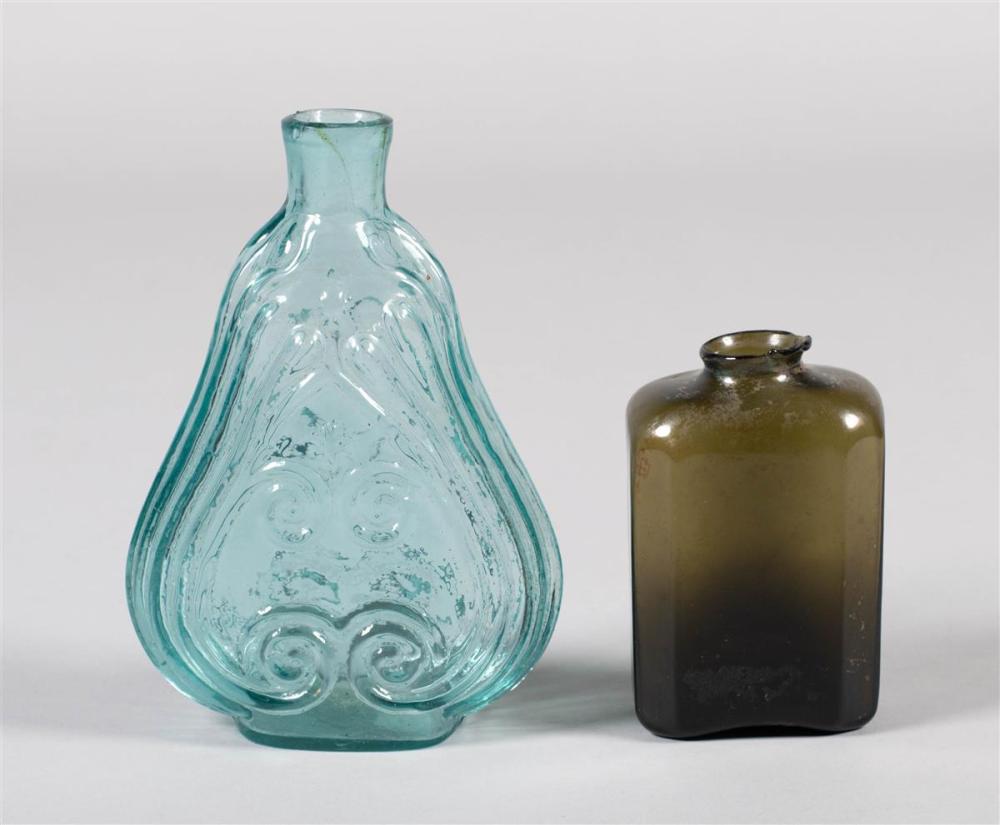 TWO ANTIQUE GLASS BOTTLESTWO