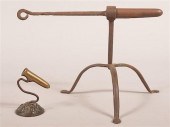TWO ANTIQUE GOFFERING IRONS .T