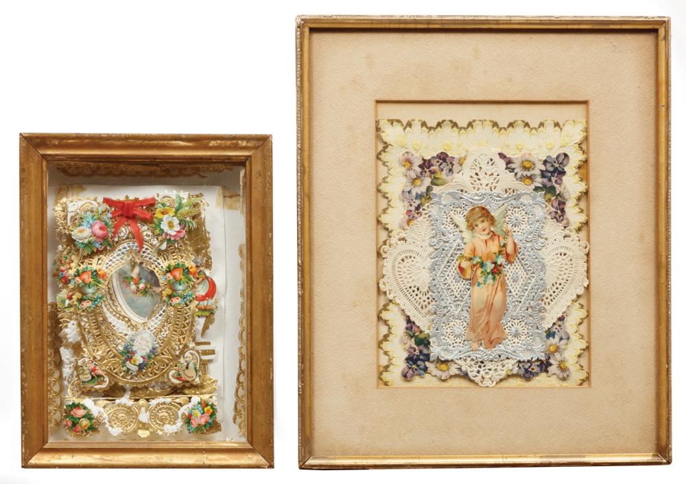 TWO ANTIQUE GREETING CARDSTwo