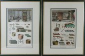 TWO ANTIQUE HAND COLORED ENGRA