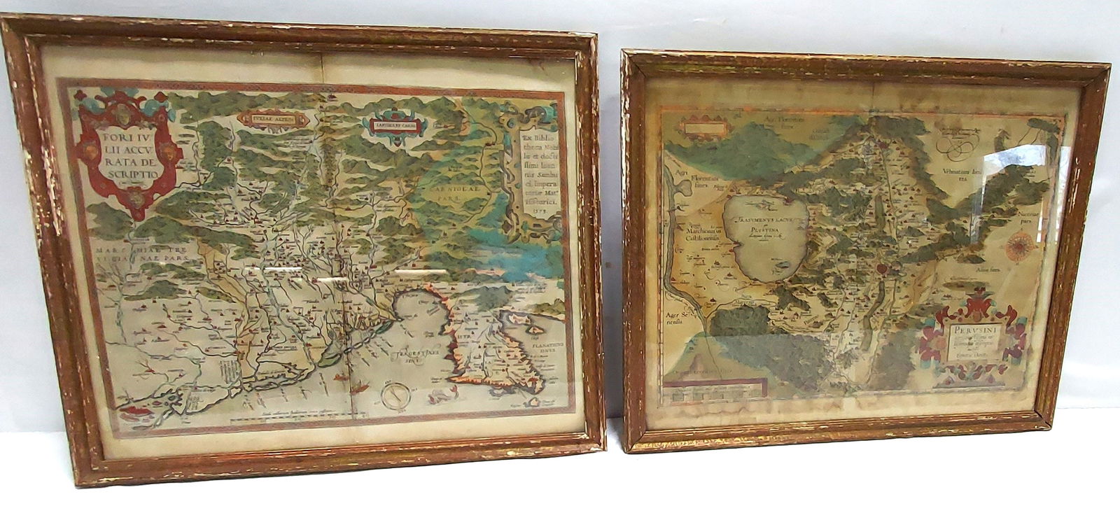 TWO ANTIQUE HAND COLORED MAPS OF