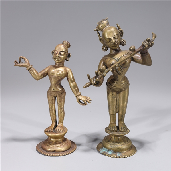 Two antique Indian bronze and