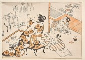 Two Antique Japanese woodblock