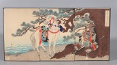 Two antique Japanese woodblock