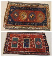 TWO ANTIQUE KAZAK AREA RUGTWO