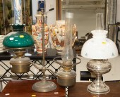 TWO ANTIQUE LAMPS Includes oil
