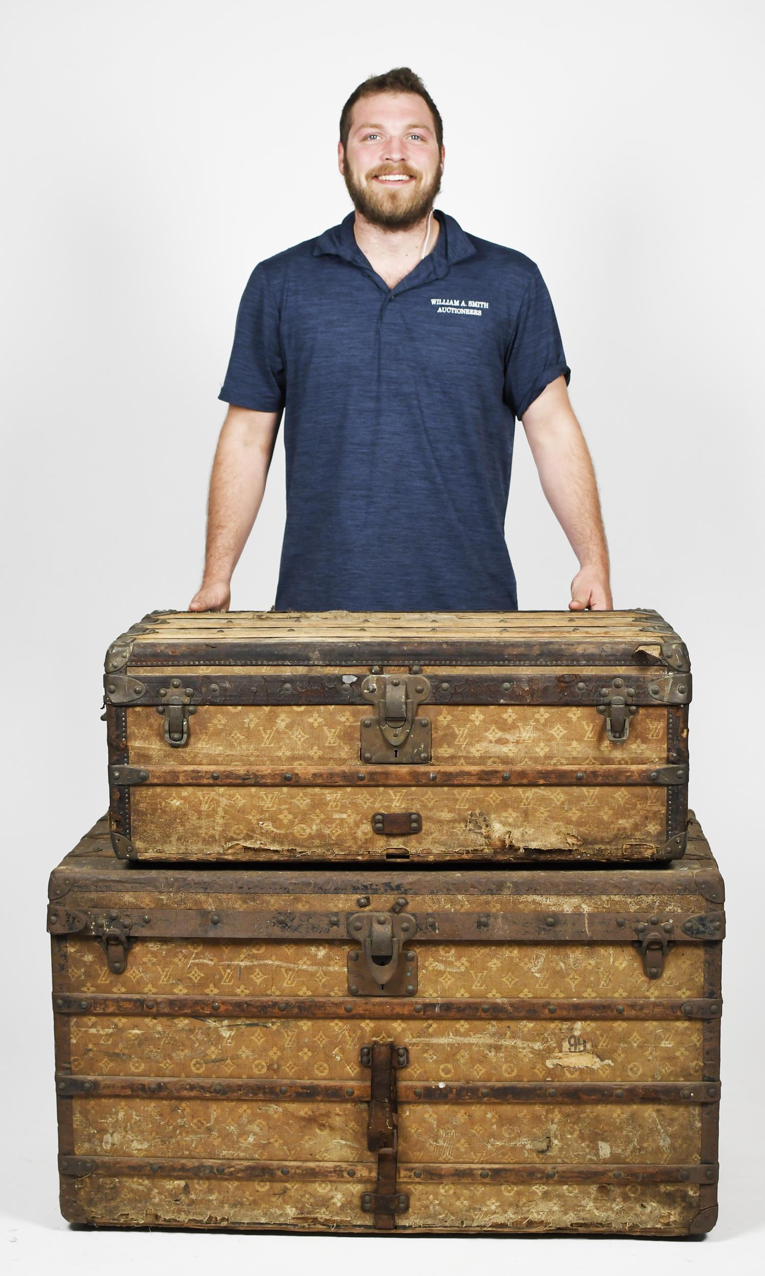 TWO ANTIQUE LOUIS VUITTON TRUNKS.