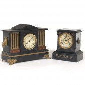 TWO ANTIQUE MANTEL CLOCKS Anso