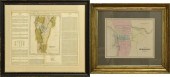 TWO ANTIQUE MAPS, VT AND BURLI