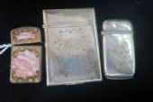 TWO ANTIQUE MATCH SAFES AND ST