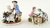 TWO ANTIQUE MEISSEN FIGURAL GR