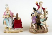 TWO ANTIQUE MEISSEN PORCELAIN
