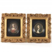 TWO ANTIQUE MINIATURE PORTRAIT