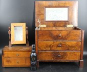 TWO ANTIQUE MINIATURE WOODEN C