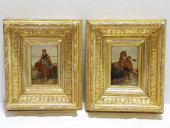 TWO ANTIQUE OIL ON PANEL PAINT