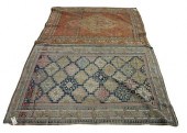 TWO ANTIQUE ORIENTAL THROW RUG