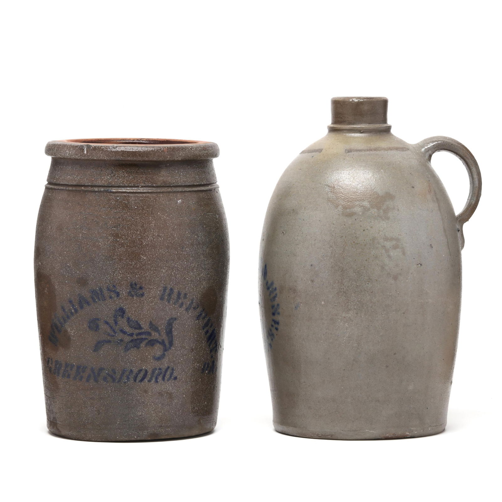 TWO ANTIQUE PA SALT GLAZED