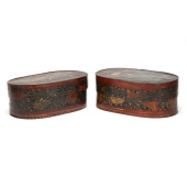 TWO ANTIQUE PAINT DECORATED BR