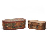 TWO ANTIQUE PAINT DECORATED BR