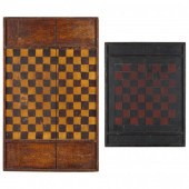 TWO ANTIQUE PAINTED GAME BOARD