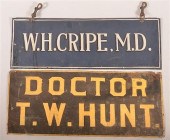 TWO ANTIQUE PAINTED TIN DOCTOR