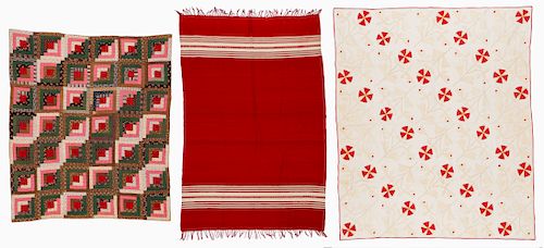 TWO ANTIQUE PATCHWORK QUILTS AND
