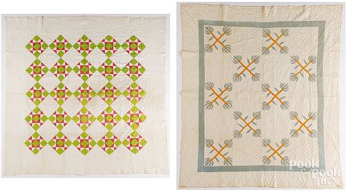 TWO ANTIQUE PIECED QUILTSTwo